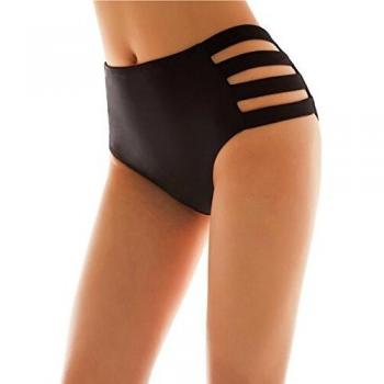 SHEKINI Damen Schwarze Bikinihose hohe Taille