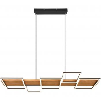 Harper LED Pendant Light, Wood and Metal Design, 115 cm x 44.5 cm