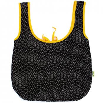 Buh Kids Strick Trolley Bag, 100 % Bio-Baumwolle – Weiß & Black Mostaza Line