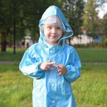 QIAN Hooded Cartoon Rain Jumpsuit for Kids 2-9