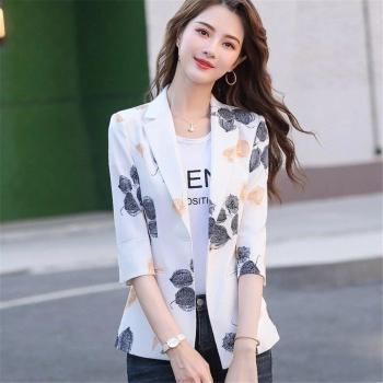 Floral Printed Women's Blazer for Office