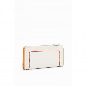 Desigual Women's White Wallet with Zip and Contrast Details
