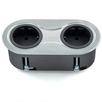 Prise encastrée SOTECH double aspect inox
