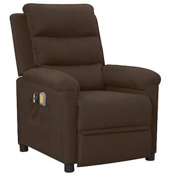 VidaXL Massagesessel Dunkelbraun Stoff elektrisch