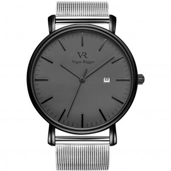 Vigor Rigger Classic Black – Ultradünne Zeitmessung für Männer & Frauen