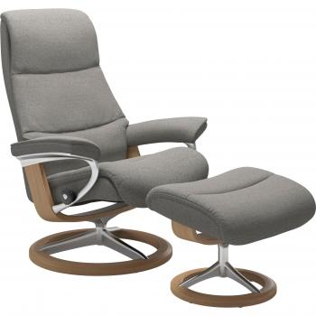 Stressless® Relaxsessel View, Eiche, grau, Größe M, Signature Base