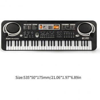 61-Key Music Keyboard with Microphone for Kids