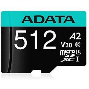 ADATA Premier Pro 512GB microSDXC/SDHC UHS-I U3 Class 10(V30S) Speicherkarte, schwarz