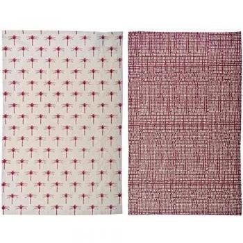 Torchon en coton (Lot de 2) Libellules