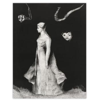 Ghosted Elegance – 24W x 32H Black Wall Art by Artery8