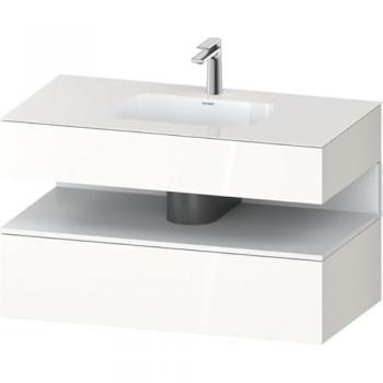 Lavabo Qatego avec Meuble Sous-Lavabo 100x55x60cm