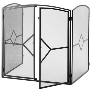 Rejilla protectora de hierro para chimenea, Relaxdays, 80 x 71 x 61 cm, color negro