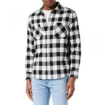 Urban Classics Schwarz/Weiß Kariertes Flanellhemd