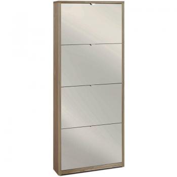 Noce Stelvio Scarpiera Salvaspazio 4 Ante con Specchio 10 Paia