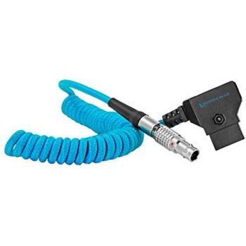 Kondor Blue 20 Coiled Power Cable: D‑Tap to LEMO 2‑Pin (0B Male)