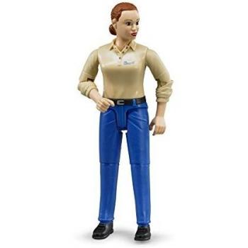 Bruder 60408 Frau mit hellem Hauttyp und Hose blau 1:16 Spielfigur