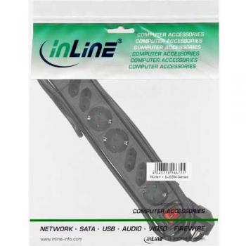 InLine® 8‑facher Stromverteiler 16481S – 1,5 m – Schwarz mit Schalter