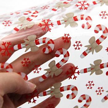 Décor maison Noël en tissu synthétique transparent 20x34 cm