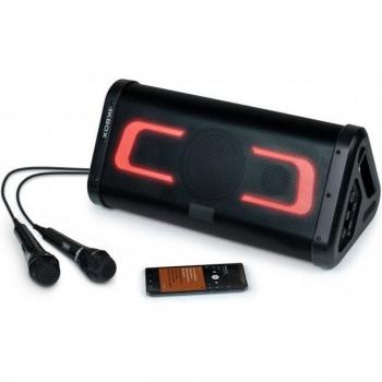 BigBen PARTY Kbox IP Lautsprecher mit Bluetooth, 8h Akku und 2 Mikrofonen in Schwarz