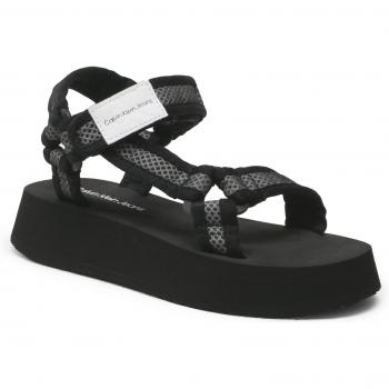 Schwarz Webbing Mesh Sandalen Calvin Klein Jeans