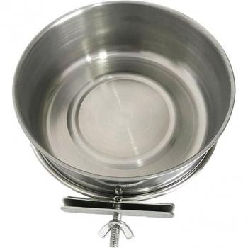 Mangeoire fixe avec pince en inox