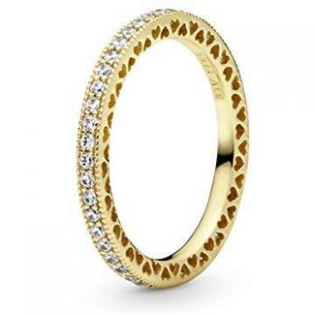 Anillo Pandora Corazones en plata dorada