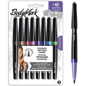 ROTULADOR TATTO BODYMARK BLISTER 8 UDS CAJA:10 unidades  ROTULADORES 2x13x20 Cms