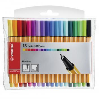 STABILO Fineliner Point 88 Mini – 18‑Farben‑Set