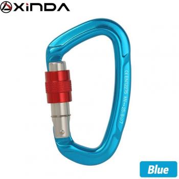 Mosquetón Xinda 25KN D con sistema de bloqueo para actividades al aire libre