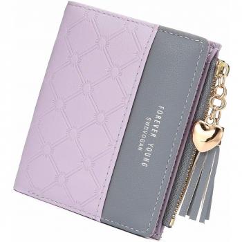 JOSEKO Damen Geldbeutel, Quaste PU Leder Portemonnaie Multi Slots Kleine Brieftasche Schlanke Kartenhalter Geldbörse Für Frauen Rot