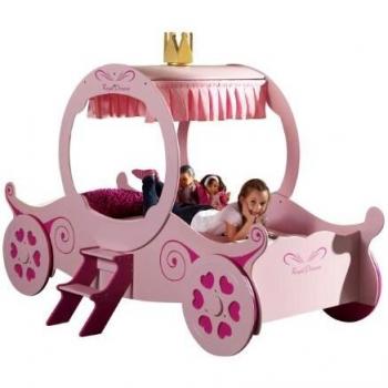 Vipack SCPC201 Kinderbett Kutsche, rosa, 90 x 200 cm