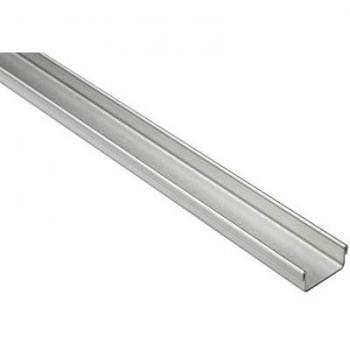 Bande d’acier inoxydable pour carreaux – effet brossé argent, 2 m, 15 mm, profil en U