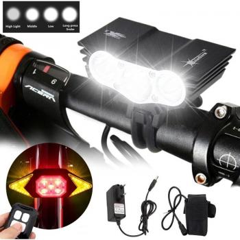 Luz Manillar Ciclismo 3xT6 Batería 6400mAh