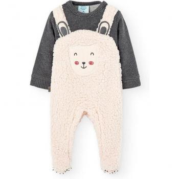 Boboli Overall 2in1 Plüsch Schaf grau/natur