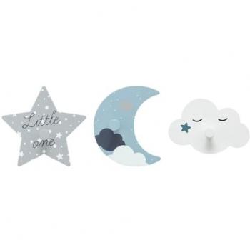 Pack 3 patères murales « Ciel » (verre clair)