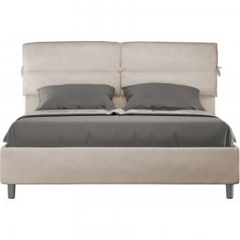 Letto Matrimoniale 160x210 Nandy imbottito in Microfibra Sabbia con Rete