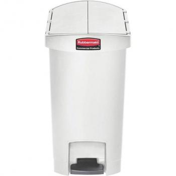 Contenedor Rubbermaid Slim Jim® de 30 l blanco con pedal