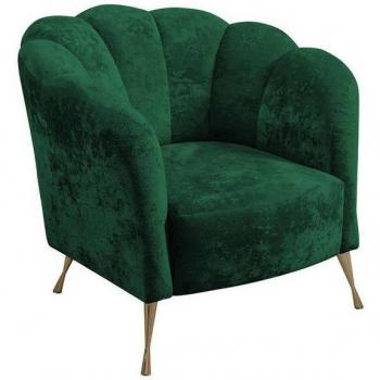Sillón Providence 150 “Verde Esmeralda”, Tapiz y Patas Metálicas – 78×87×83 cm