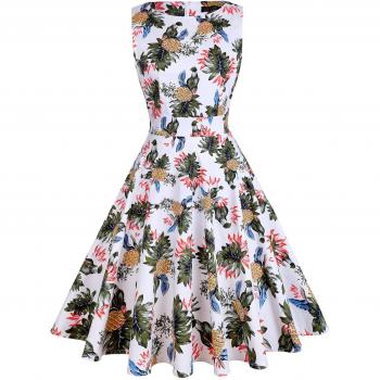 Ihot Women’s 1950s Style Floral Patterned Party Dress