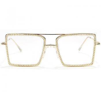 Marcos de Gafas de Sol Retro con Detalles de Diamante