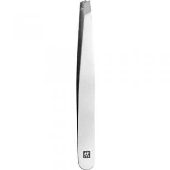 ZWILLING Schräge Pinzette für präzise Augenbrauenhaarentfernung, rostfreier Edelstahl mattiert, 90 mm