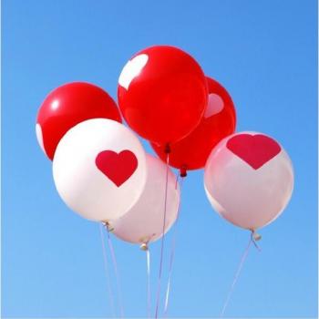Set de ballons cœur rouge, 10 unités