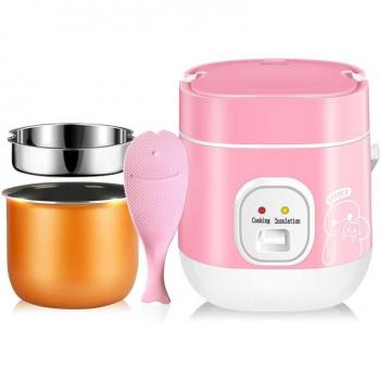 Mini olla de arroz portátil 1,2 L con vaporera
