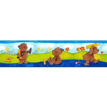 Frise murale autocollante bleu 5,00 m x 0,13 m