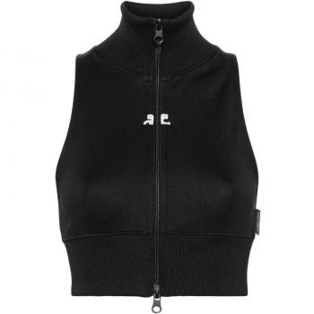 Courrèges , Womens Clothing Waistcoats Black Ss24 ,Black female, Sizes: S