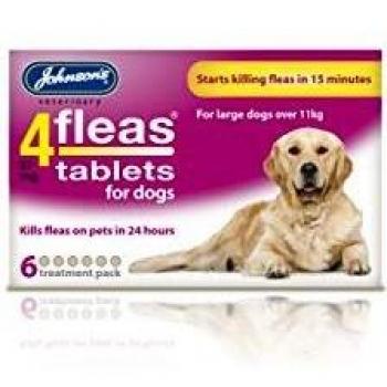 Johnsons 4Fleas for Large Dogs, 6 Tablets, 57 mg Each