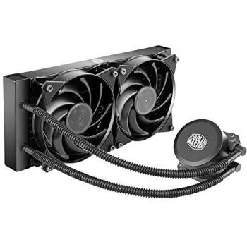 Cooler Master MasterLiquid Lite 240 Refrigeración a Líquido CPU, Bomba de Disipación Dual y Doble Ventilador de Aire de 120 mm, color Negro