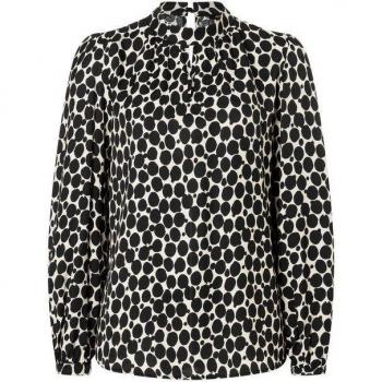 MORE&MORE Bluse mit Stehkragen, Regular Fit, Schwarz
