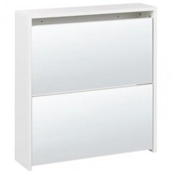 Mueble Zapatero 2 Cajones con Espejo Blanco Midfield