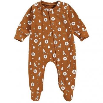 Mono de bebé de manga larga con estampado, 0-6 meses, algodón